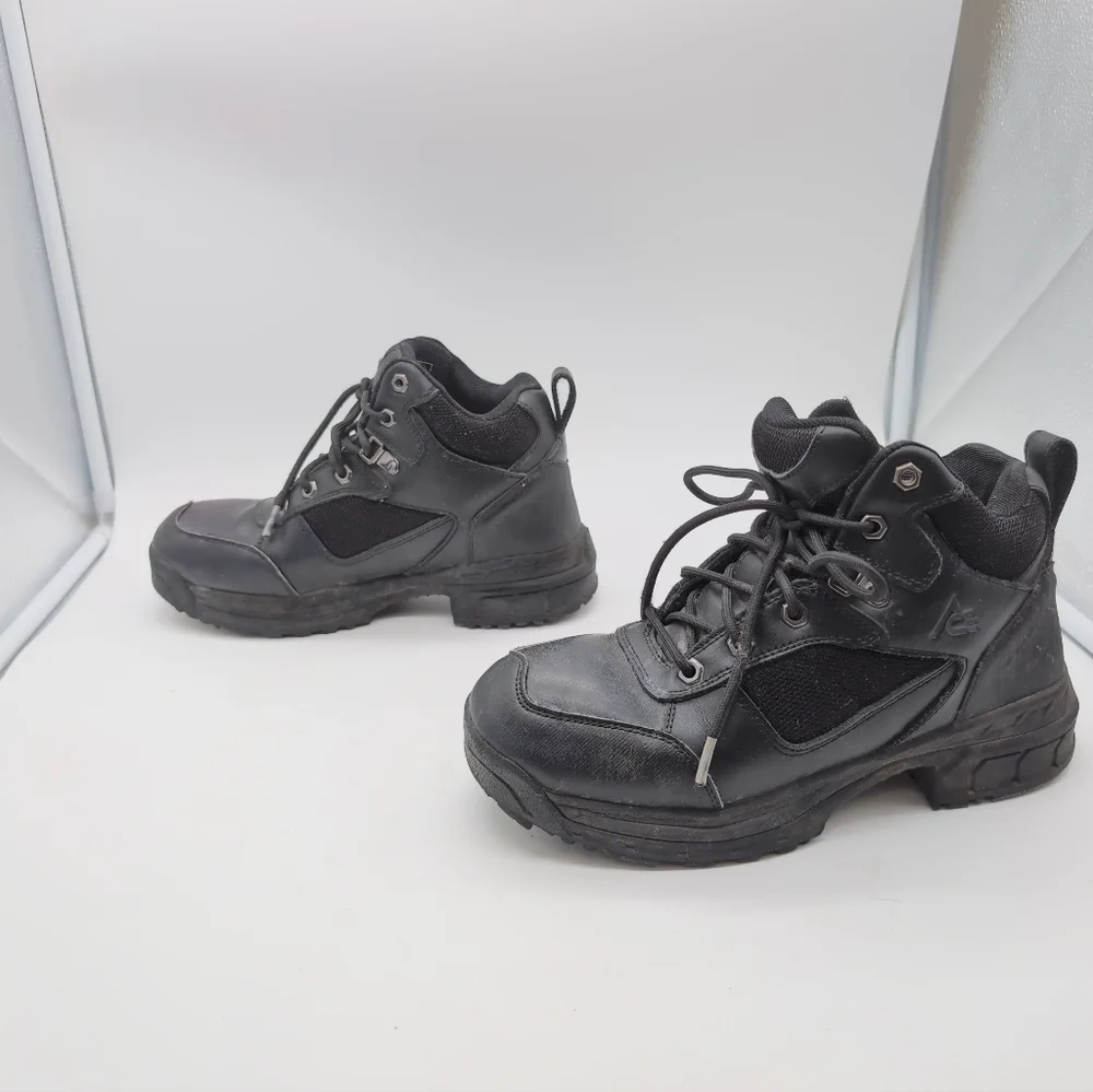 Black Leather Unisex Work Boots M 7 W 8.5 Ace 69238 Voyager